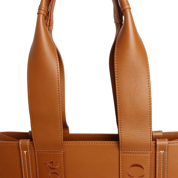 Chloe Woody Medium Tote Bag Calfskin Leather Brown - Picture 13 of 13
